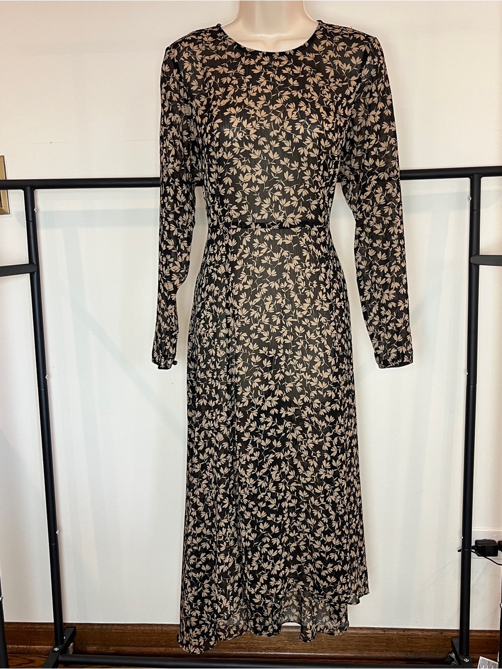 Marc New York Sheer Maxi Dress Floral Layers Feminine Long Sleeved Relaxed 8
